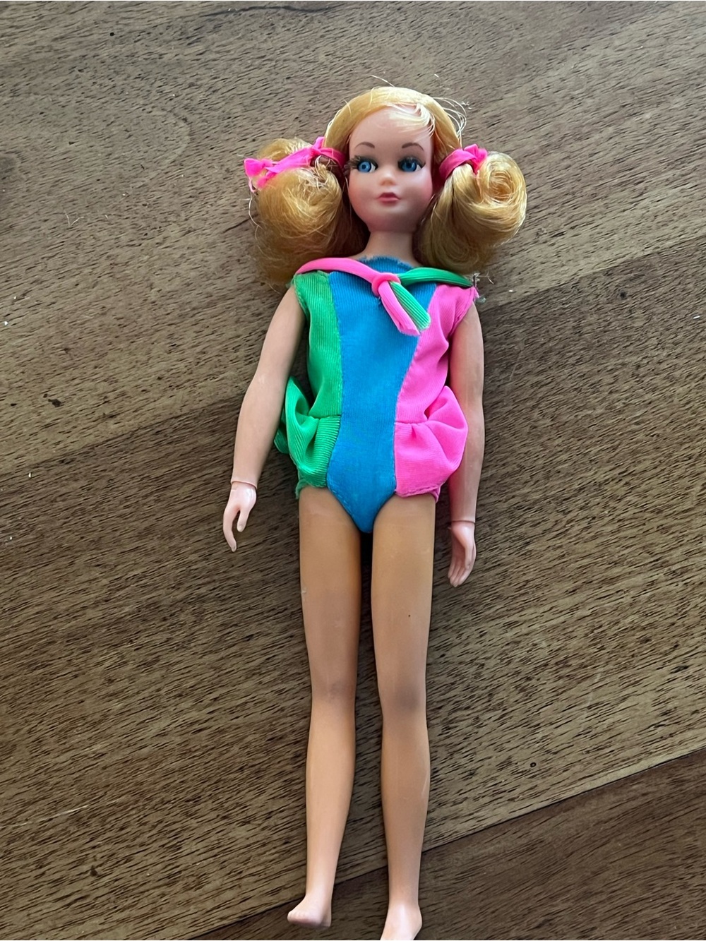 Vintage 1970 Mattel Skipper Doll with original swimsuit and lashes